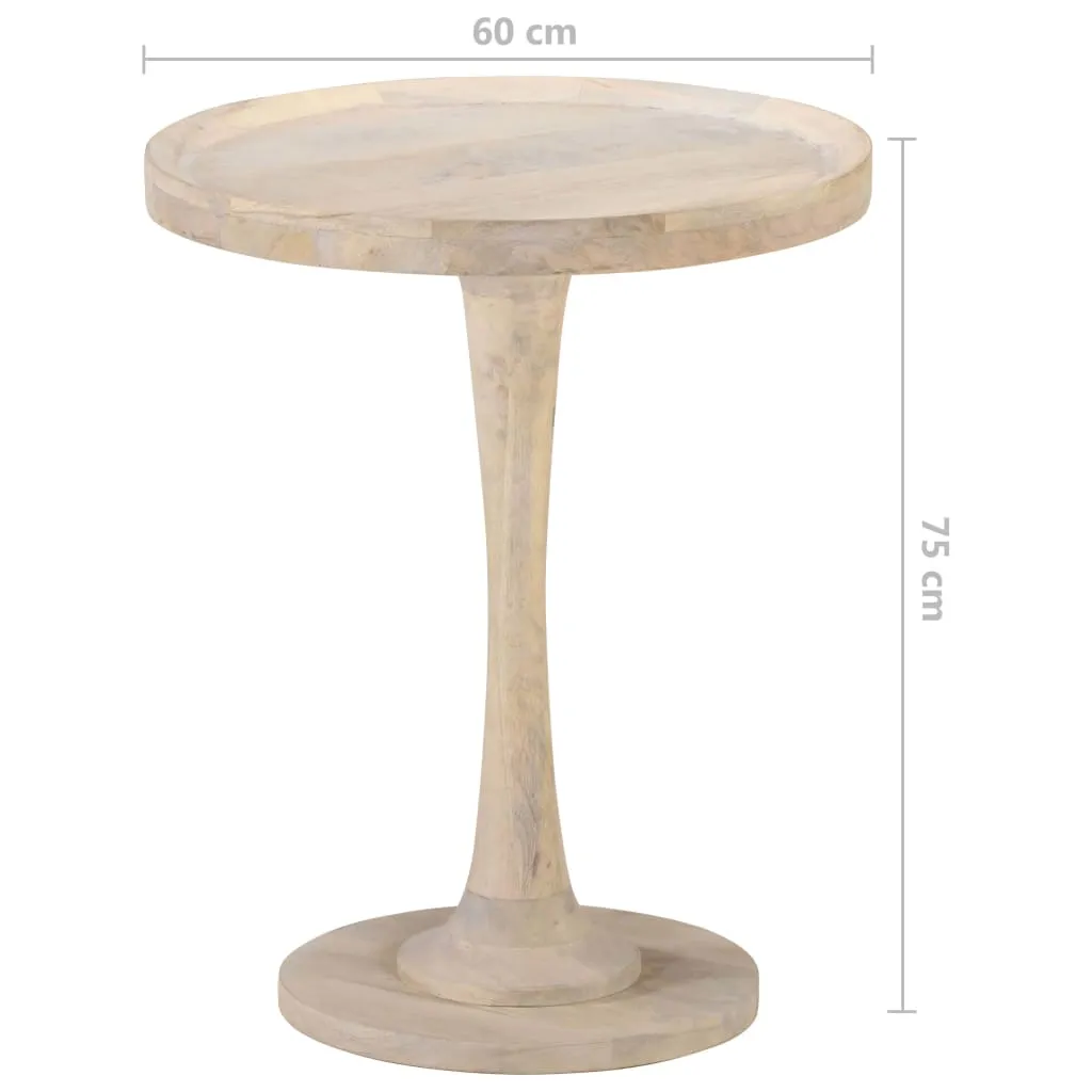 vidaXL Table d'appoint Ø60x75 cm en bois de manguier massif robuste