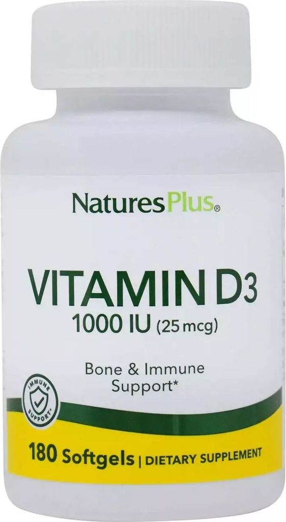 Natures Plus Vitamin D3 - 1000 IU - 180 Softgels