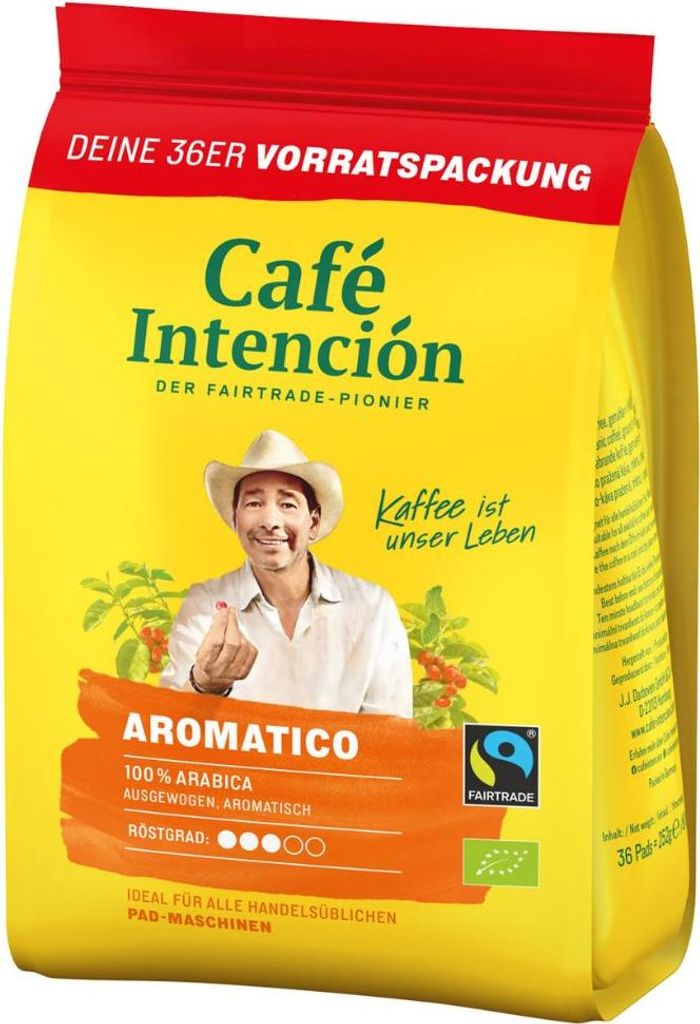 Café Intención AROMATICO Kaffeepads Mega-Sparpaket, 6x36 Produktbild 