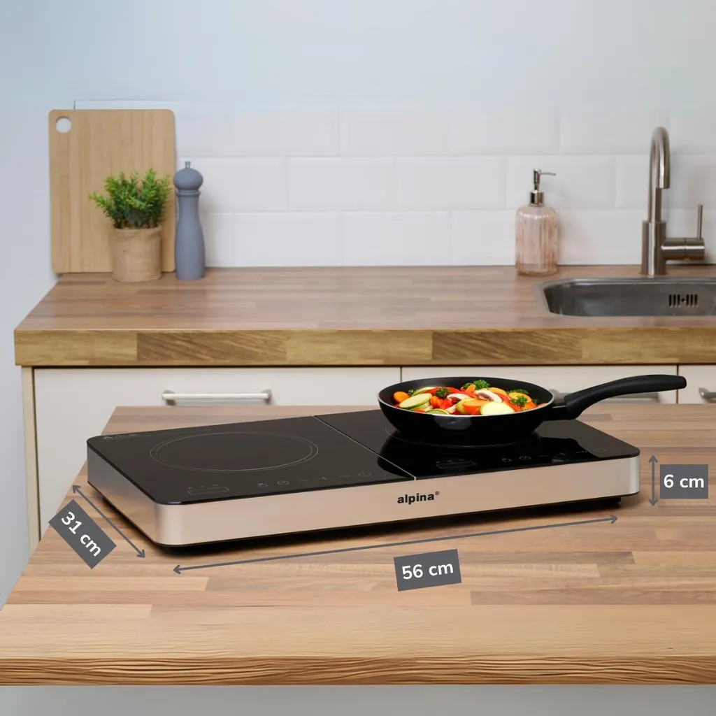 Plaque Induction Double Alpina 3500W : Finissez-en avec la Cuisson Lente - 3