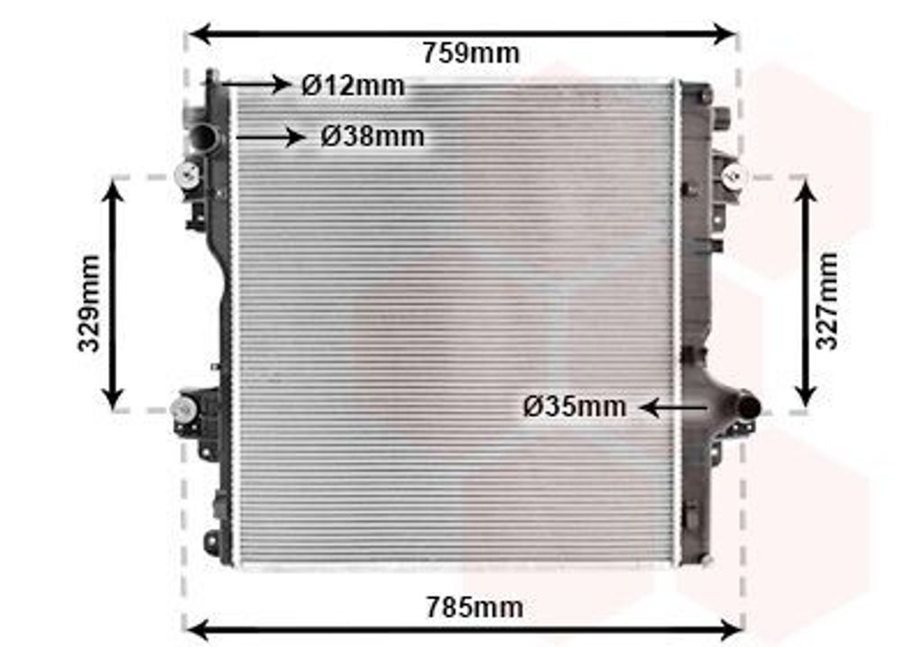 VAN WEZEL 53012707 Kühler Wasserkühler Motorkühler für TOYOTA LAND CRUISER 150 (KDJ15, GRJ15)
