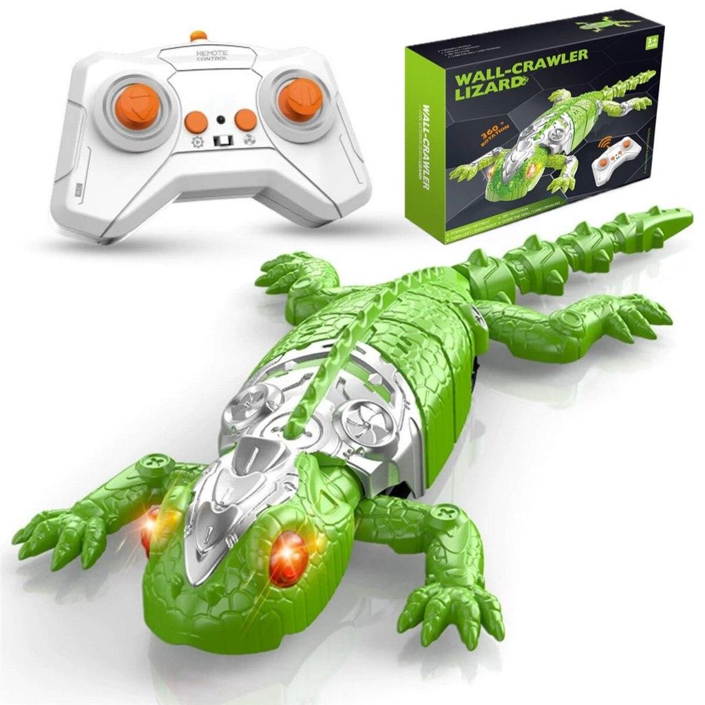 Ferngesteuert Gecko, 360 Grad Rotation Gecko Wandflitzer, Fernbedienung Eidechse Roboter, Geschenk Jungen Maedchen 3 4 5 6 7 8+ Jahre Kinder Spielz...