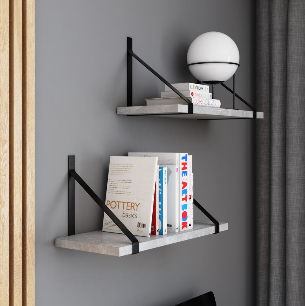 AKKE Beton Hängeregal GINO modern LOFT-style LxB: 60x20 cm