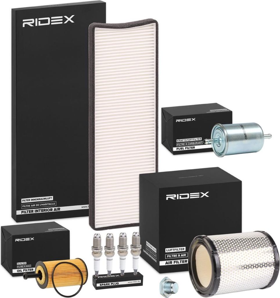RIDEX Inspektionspaket Filterset passend für PEUGEOT 306 Schrägheck (7A, 7C, N3, N5) 306 Cabriolet (7D, N3, N5) 306 Break (7E, N3, N5) 306