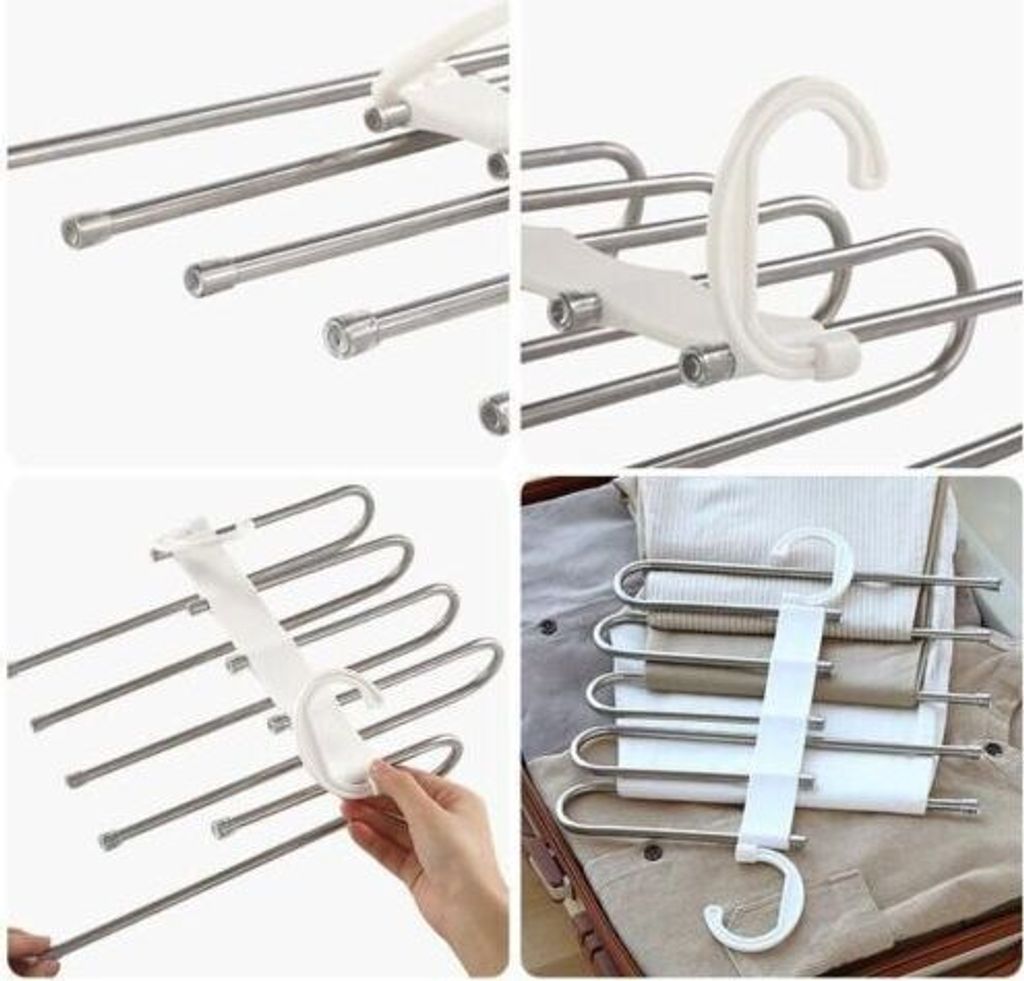 2er-Pack 6 in1 Platzsparender Mehrfach-Hosenbügel Produktbild 10
