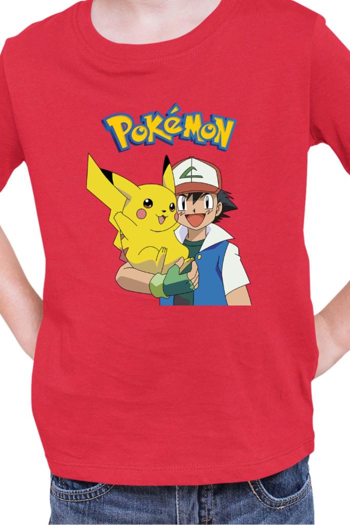 Kinder T-Shirt Japan Manga Anime Comics Pokemon 013, / Rot