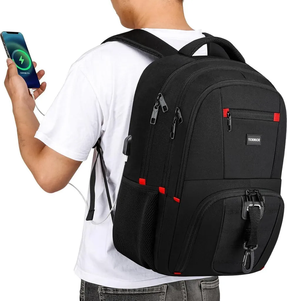 Sac à dos business imperméable pour ordinateur portable 15,6 pouces noir - 6