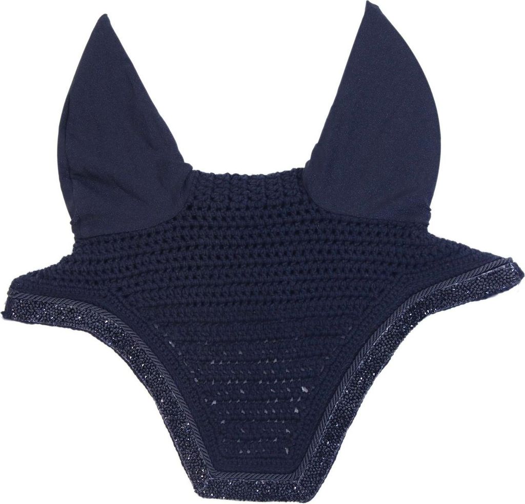 Kentucky Horsewear Fliegenmütze Wellington Glitter Stone Fliegenhaube Dunkelblau Full