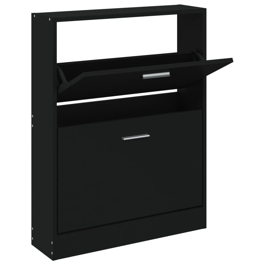 vidaXL Szafka na buty czarna 59x17x81 cm Materiał Zdjęcie produktu 