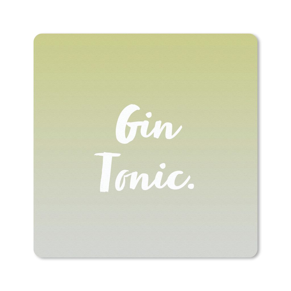 MuchoWow Mauspad Mousepad Gin Tonic - Cocktails - Text - Zitate 20x20 cm - Mousepads - Maus Mat - Pad - Mausunterlage - Desk Mat - Bureauartikeln