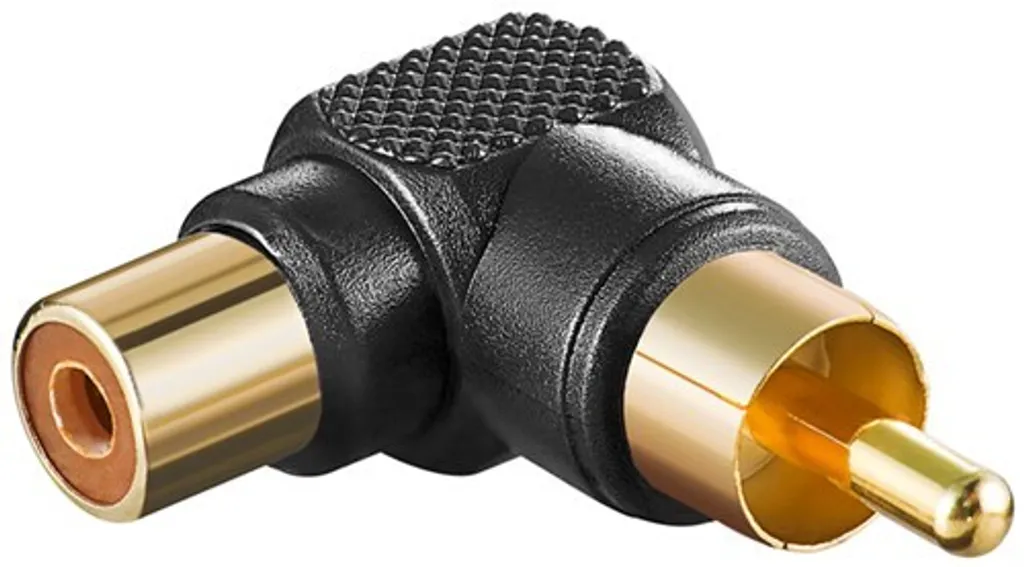 Adattatore RCA 90 Gradi Wentronic Nero | Risparmia Spazio e Cavi