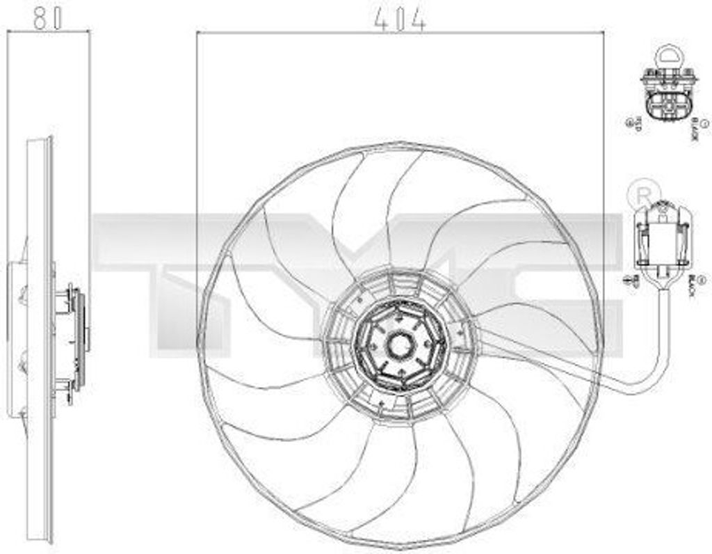 TYC 825-0019 Lüfter Motorkühlung Kühlerlüfter für OPEL Produktbild 