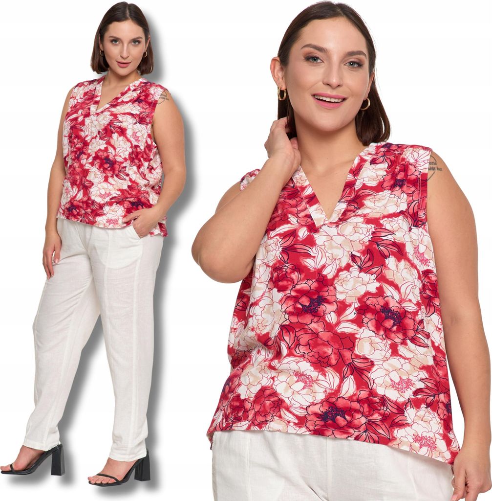 Moraj | Elegante Damenbluse - Bunt - Größe L - Ärmellos - Leicht