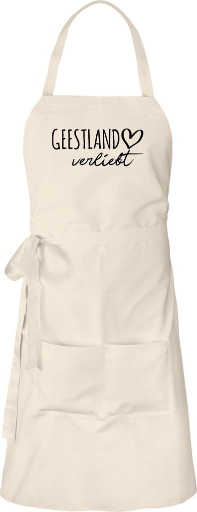 Huuraa Schürze Geestland verliebt Natur mit Taschen Baumwolle Kochschürze Geschenkidee