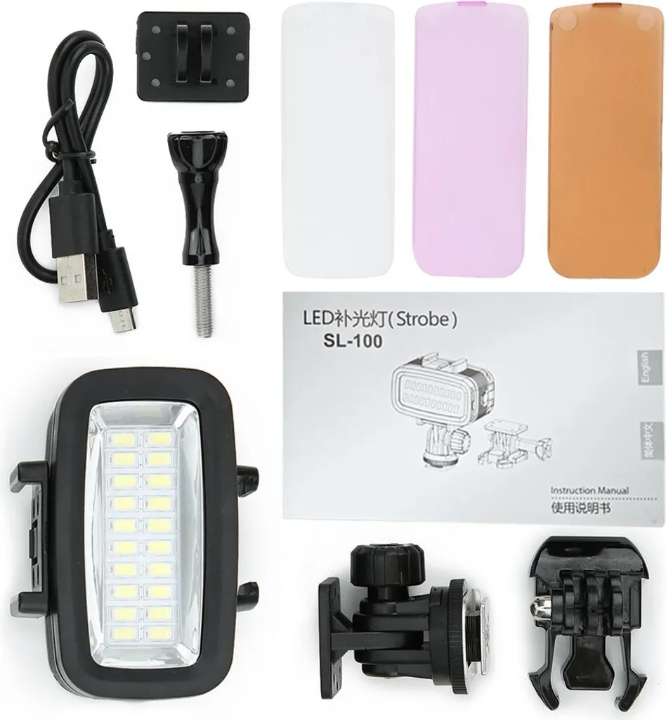 LED fotocamera immersione luce di riempimento 40 m illuminazione subacquea lampada fotografia impermeabile