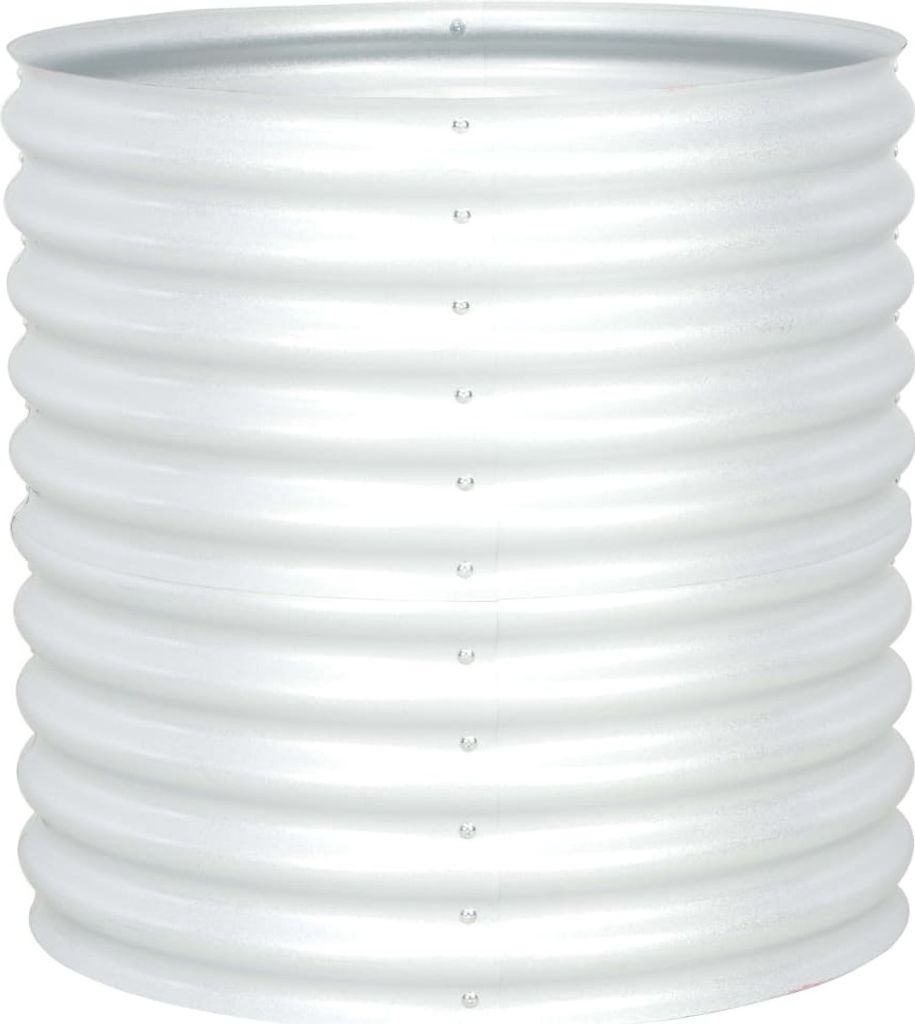 Garten-Hochbeet 80x80x81 cm Verzinkter Stahl Silbern