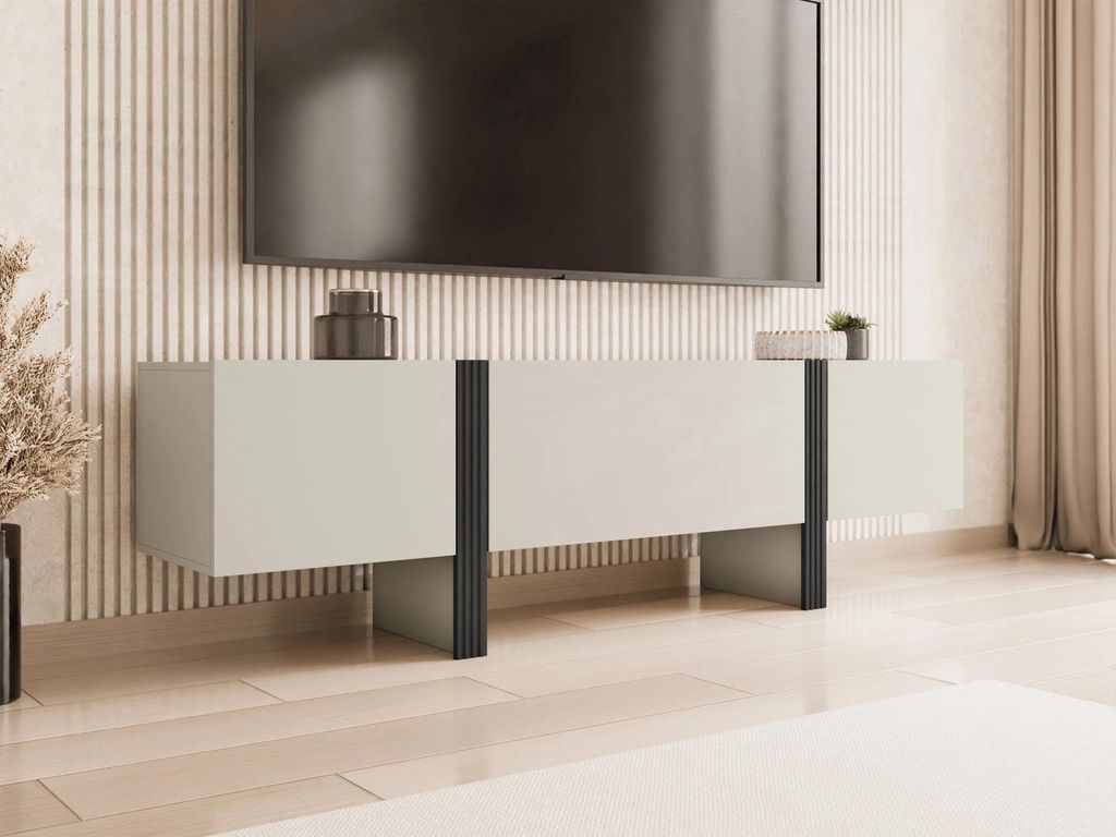 TV stolík LUNET - kašmír / kašmír + čierny Obrázok produktu 