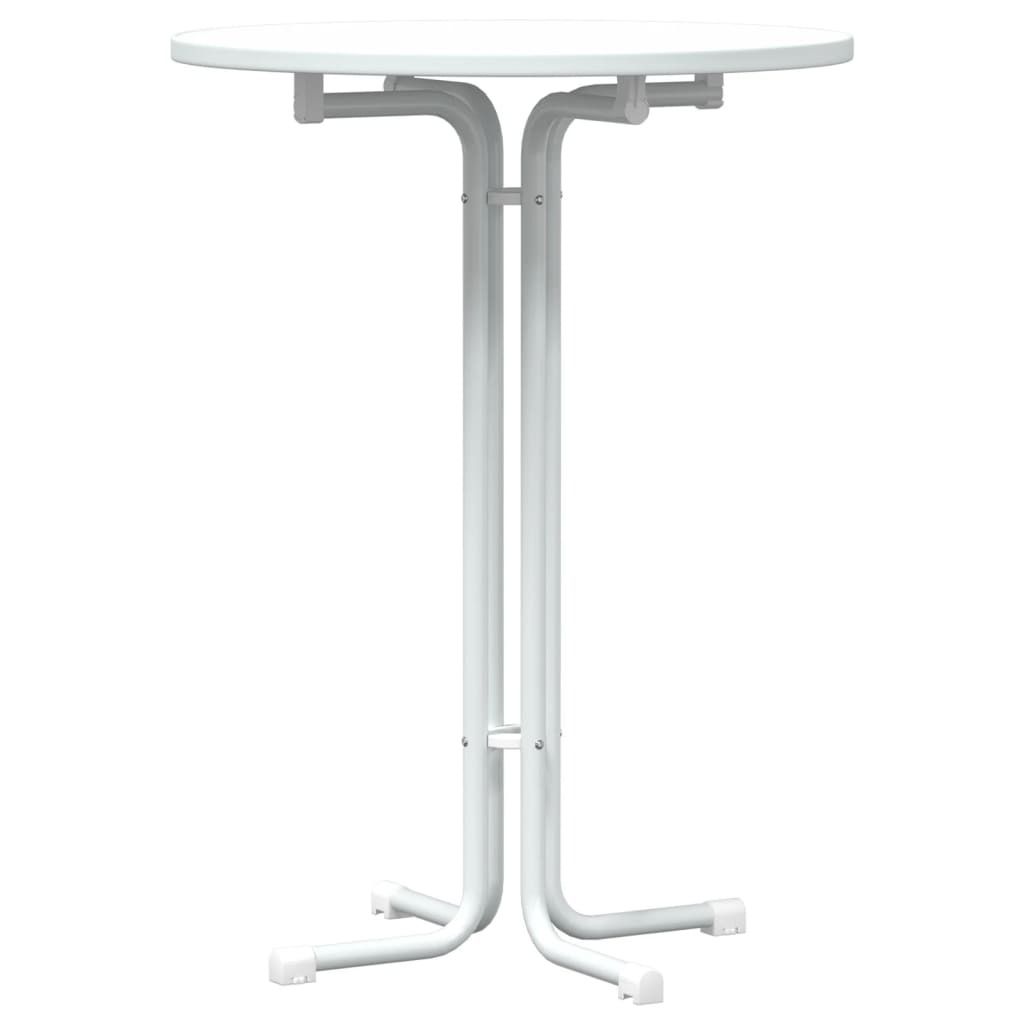 vidaXL Bartisch Weiß Ø80x110 cm Holzwerkstoff und Stahl