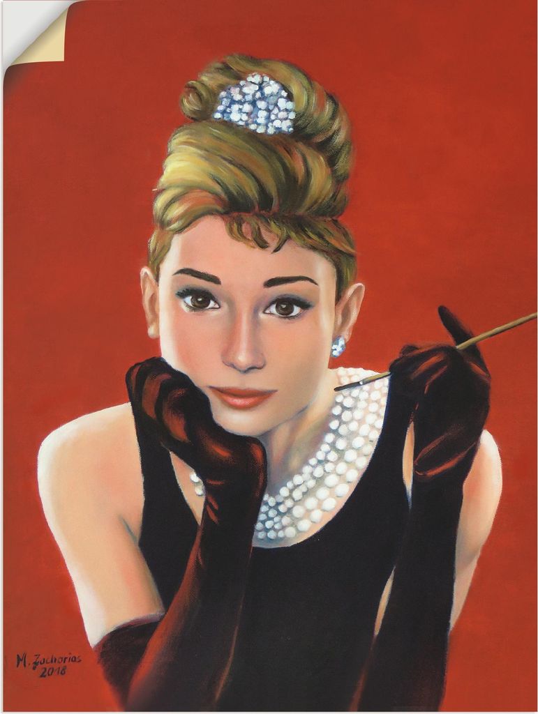 ARTland Wandbild, selbstklebend Audrey Hepburn Porträt Größe: 60x80 cm