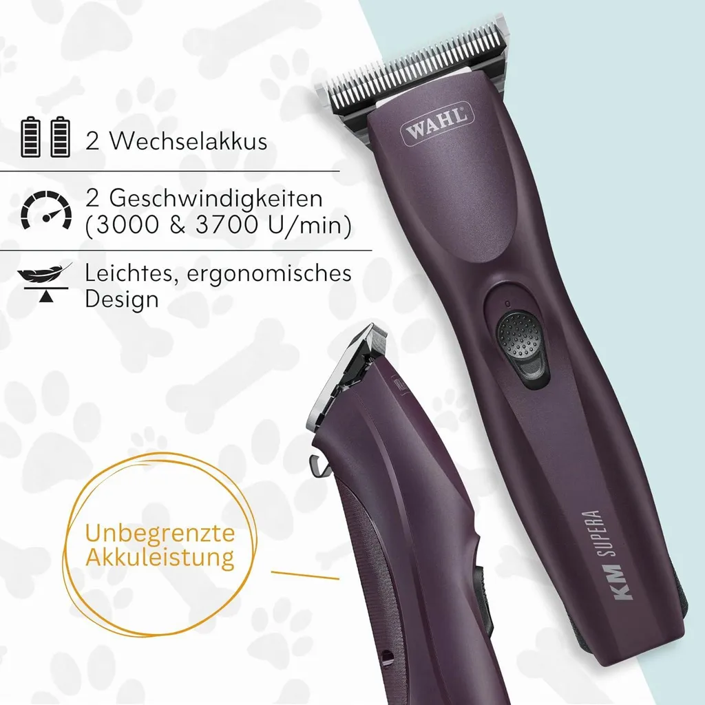 Tondeuse Wahl KM Supera pour Chevaux Difficiles avec 2 Batteries sans Fil - 2