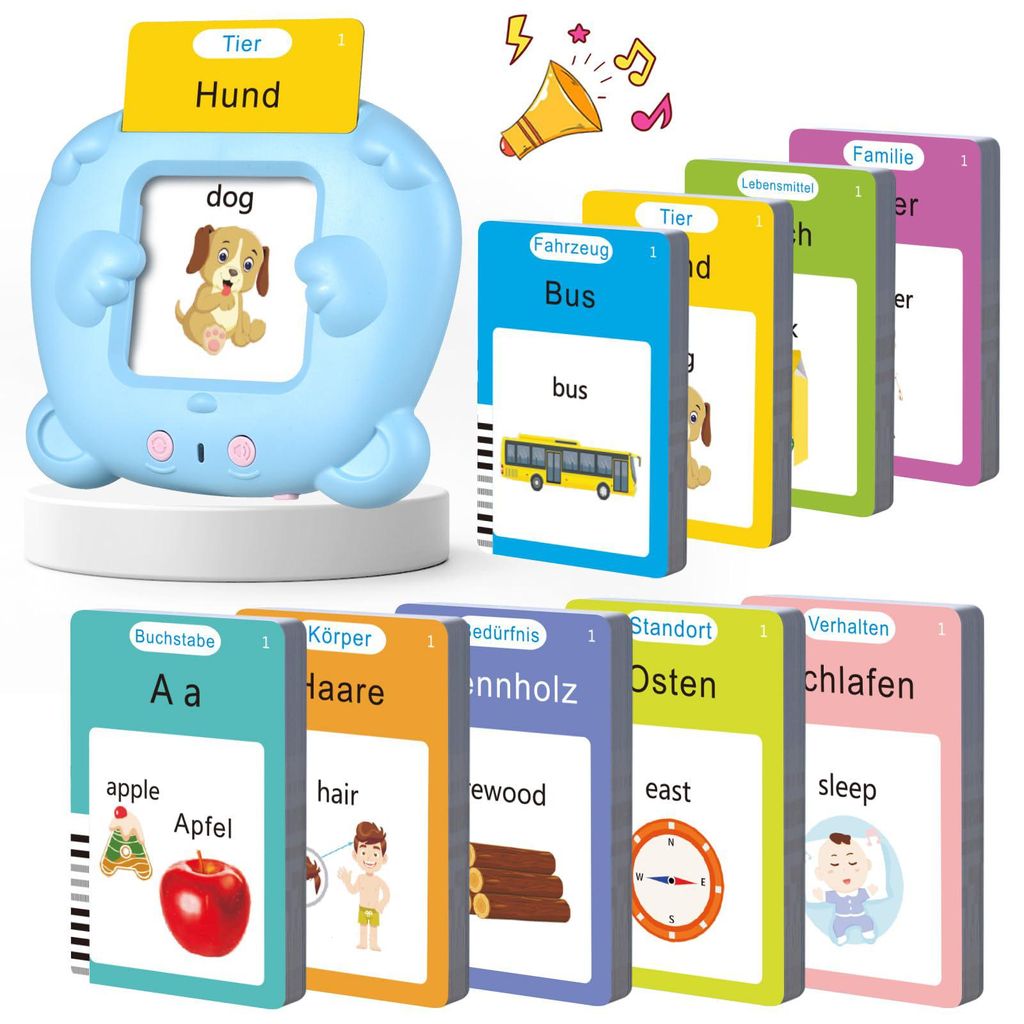 OKWISH Lernspielzeuge, 510 deutsche Wörter, 255 Lernkarten Produktbild 