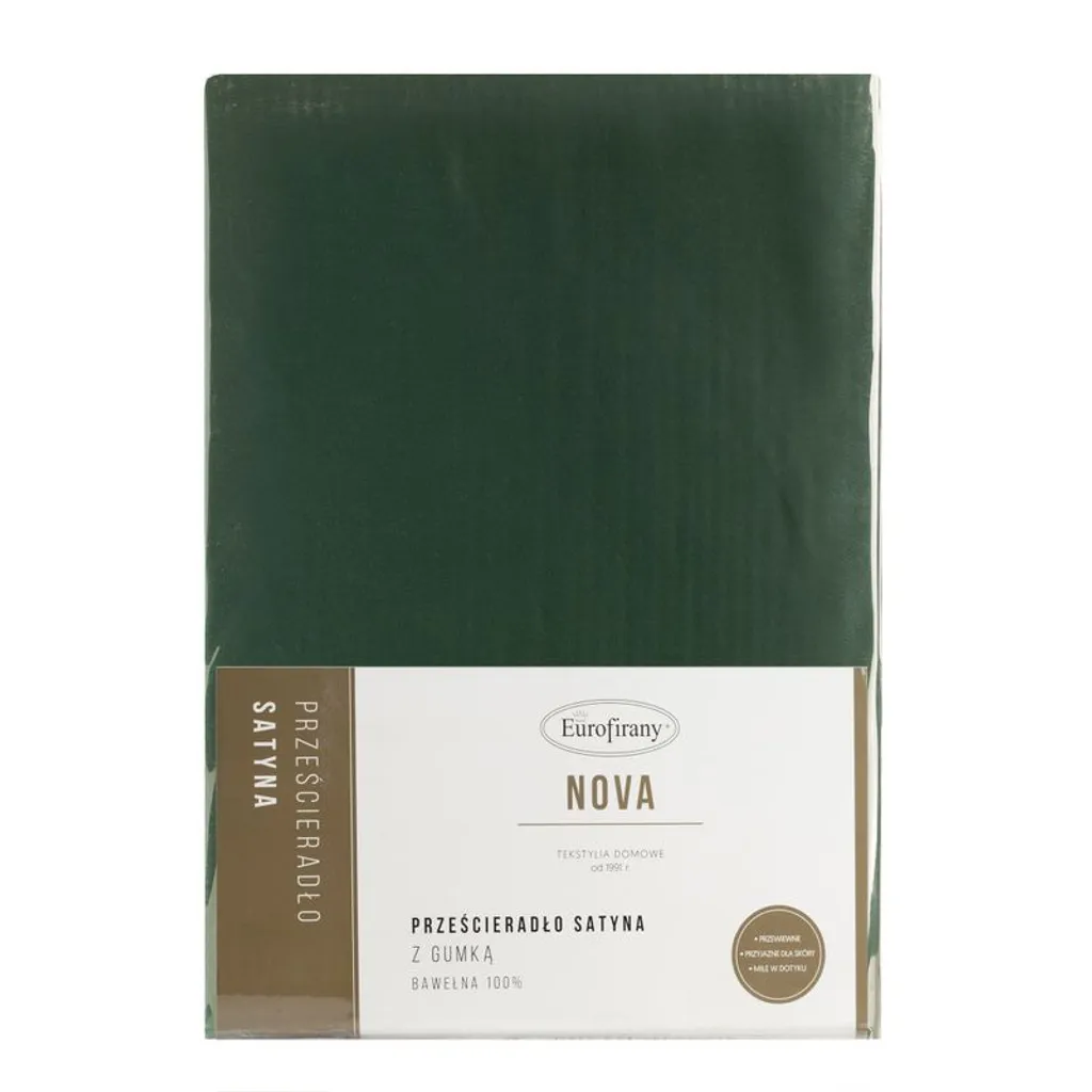 Linge de lit : Drap housse 140x200 cm Nova3 Vert Bouteille coton doux