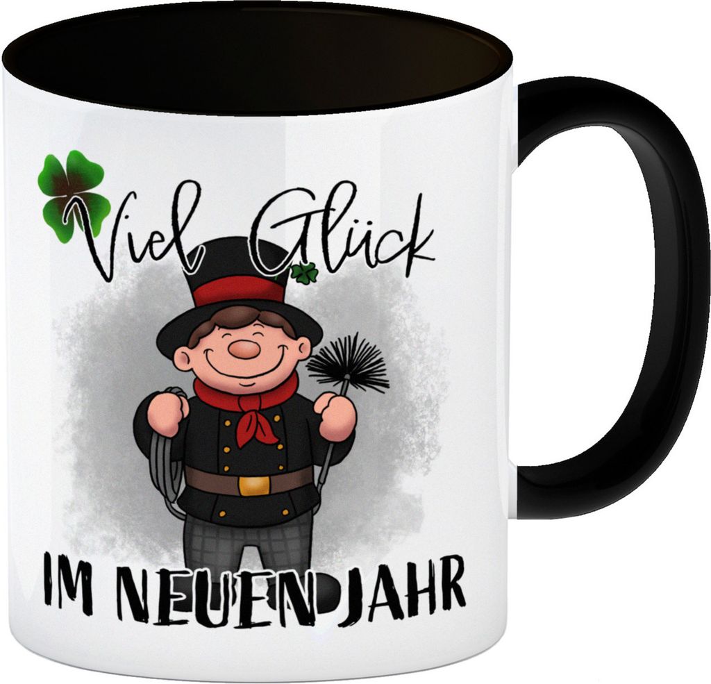 Viel Glück Kaffeebecher mit Schornsteinfeger