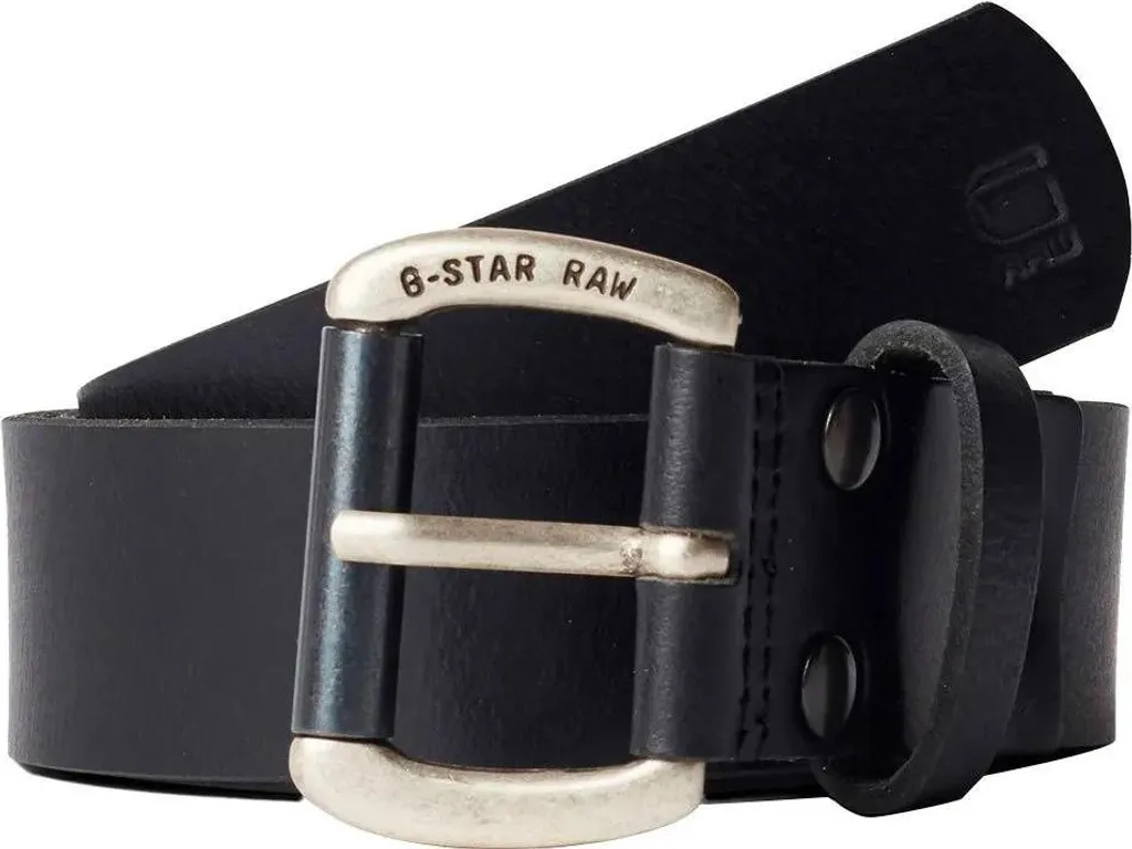 Ceinture Homme G-Star Dast en Cuir Noir 105 cm avec Boucle Ajustable