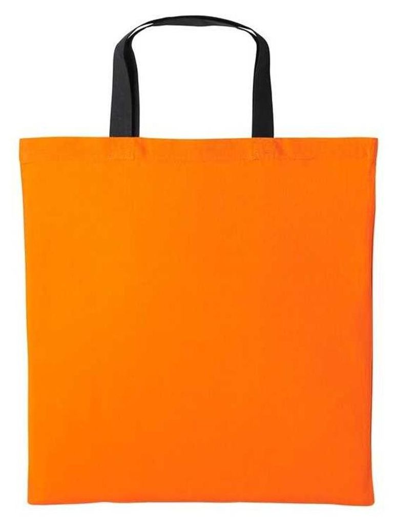 Nutshell Baumwoll-Tragetasche mit kurzen Griffen RW7155 (Einheitsgröße) (Orange/Schwarz)