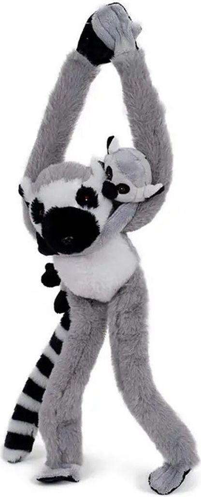 Plüschtier Katta mit Baby, 54 cm, Hängeaffe Affe Hängeaffen Kuscheltiere Stofftiere Magnet Lemur