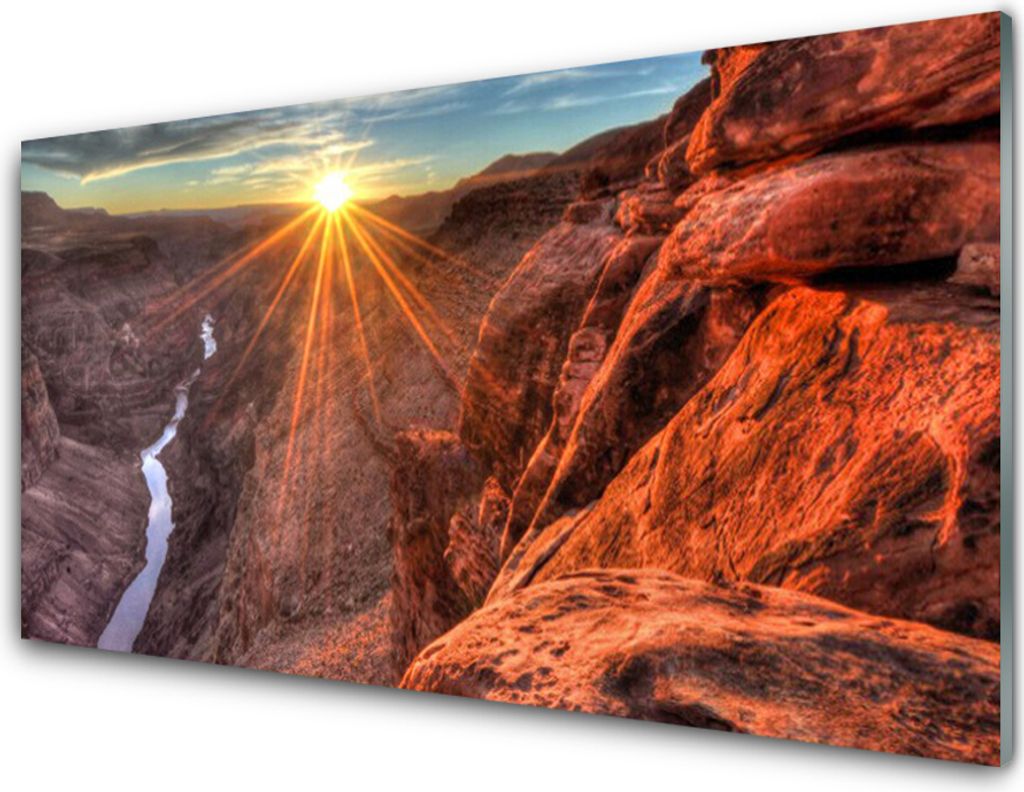 Küchenrückwand aus Glas 100x50cm Spritzschutz Sonne Wüste Landschaft