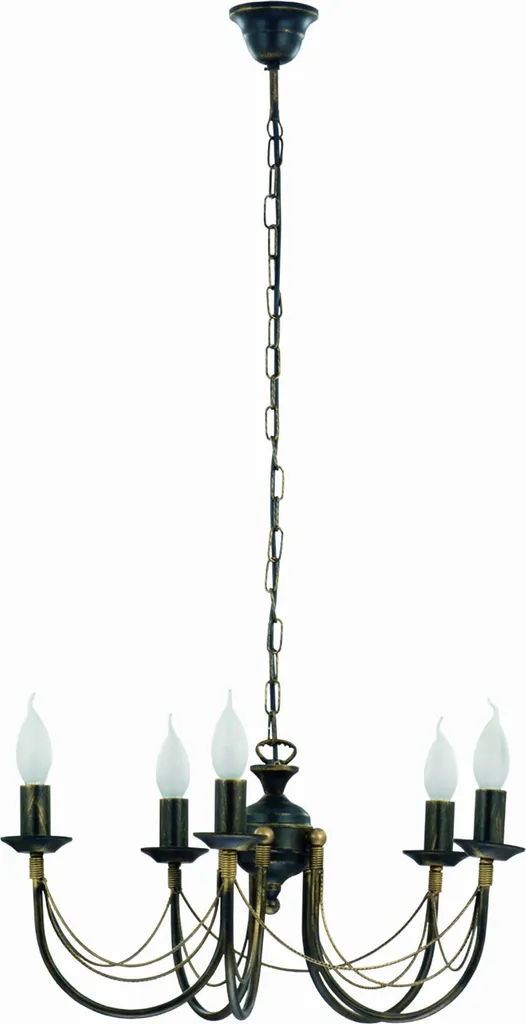Lustre ARES Noir Patiné Doré Nowodvorski Lighting 5xE14 - 100x54 cm