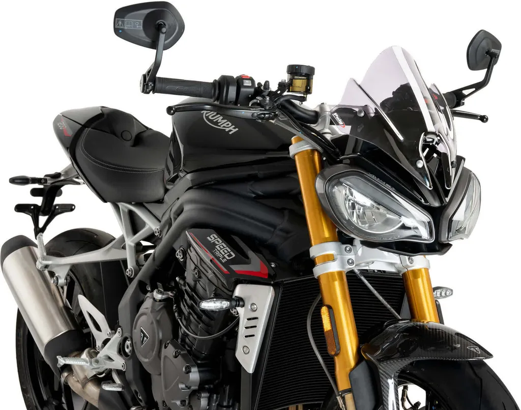 Bulle moto Puig Naked Sport claire adaptable sur Speed Triple RS