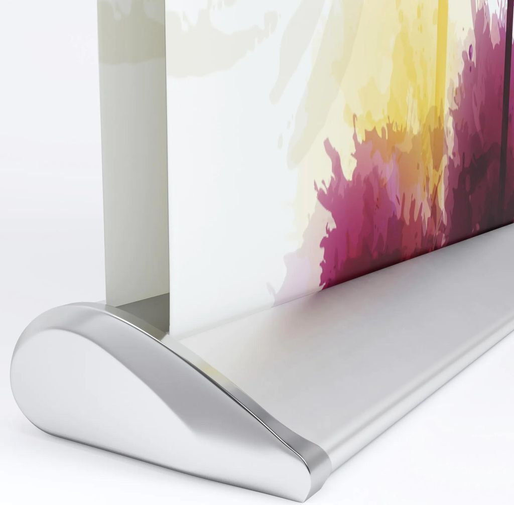 AlaBama | Roll Up Banner | Alu Silber | 100x200cm | Doppelseitig | Premium | Display Beid Werbe Double