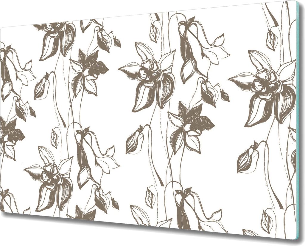 Glas Schneidebrett Herdabdeckplatten Schneideplatten - 80x52 cm - Blumen Frühling
