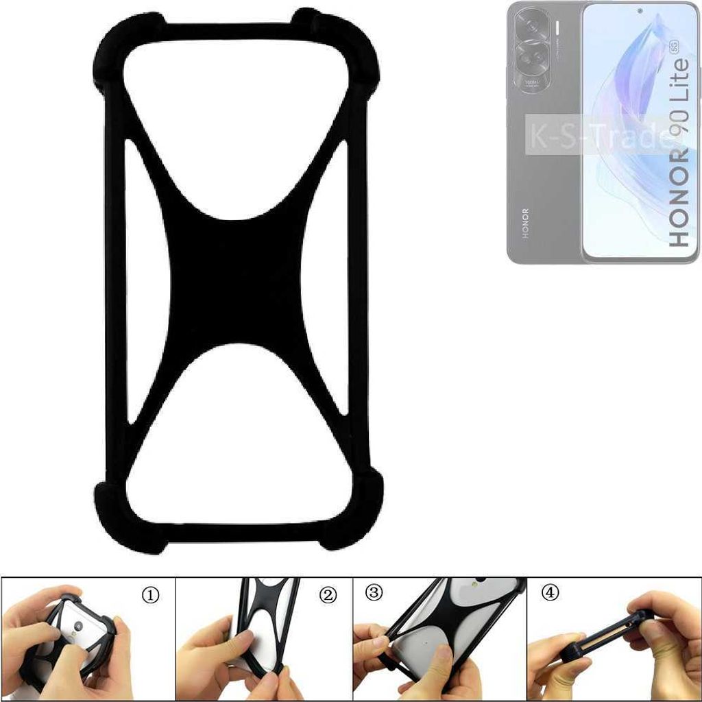 K-S-Trade Handy-Hülle Schutz-Hülle kompatibel mit Honor 90 Lite Silikon Bumper TPU Softcase Smartphone Stoßschutz, schwarz