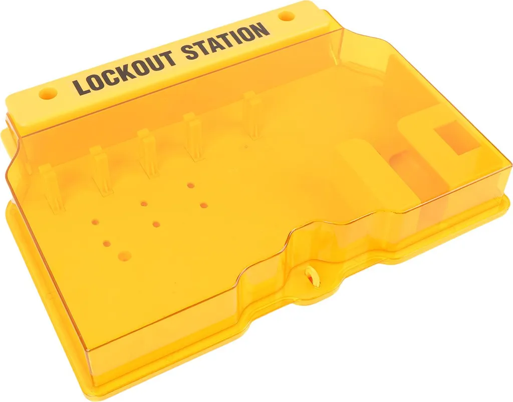 Platine de kit de balisage Lock-Out jaune en PC avec fixations murale