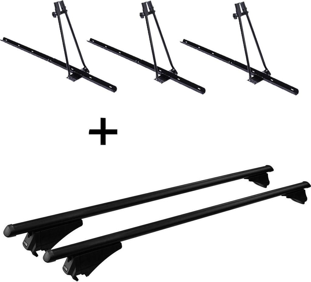 3x Fahrradträger ORION + Relingträger Tiger Alu XL kompatibel mit für Ford Focus Station ab 11