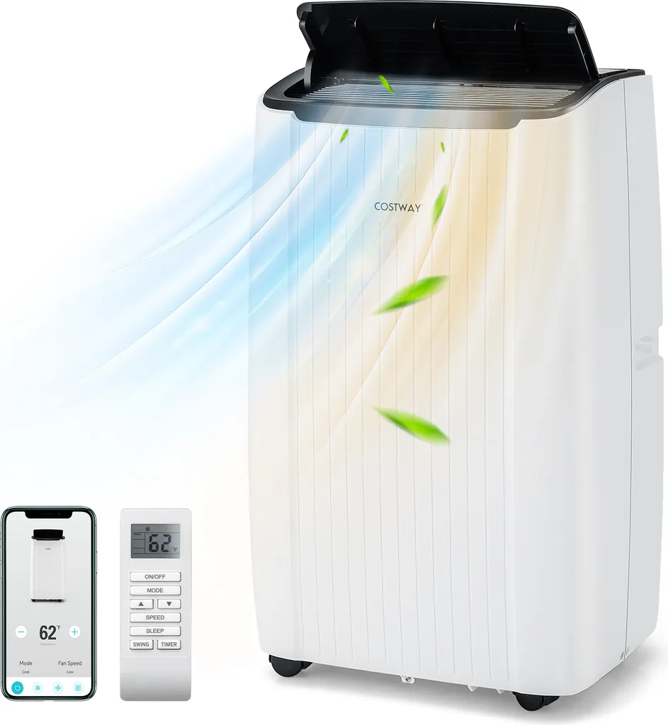 Climatiseur mobile réversible 4 en 1 avec mode nuit et télécommande 12k