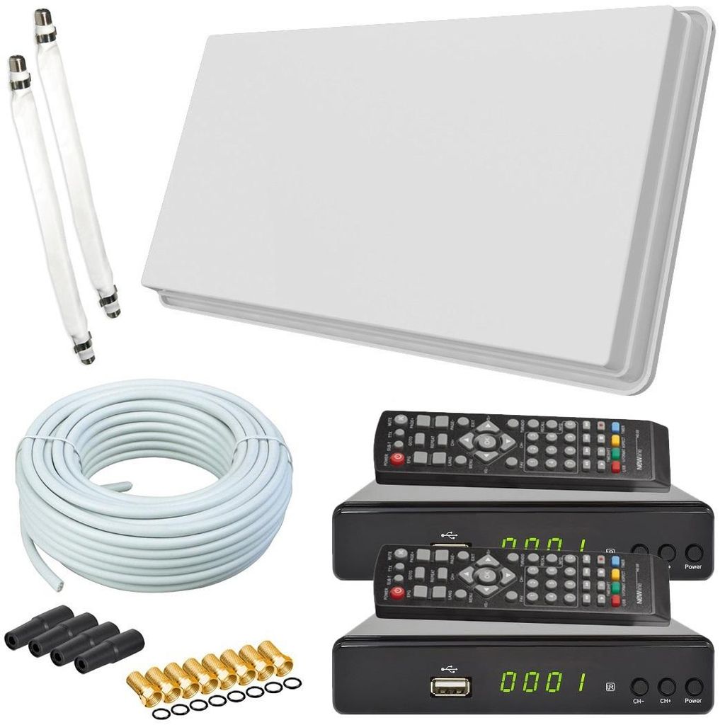 Selfsat H30D2+ Flachantenne Twin + 2 HD RECEIVER + 20m Produktbild 