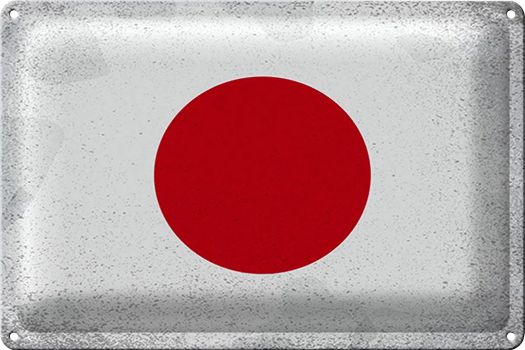 Blechschild Flagge Japan 40x30cm Flag of Japan Vintage