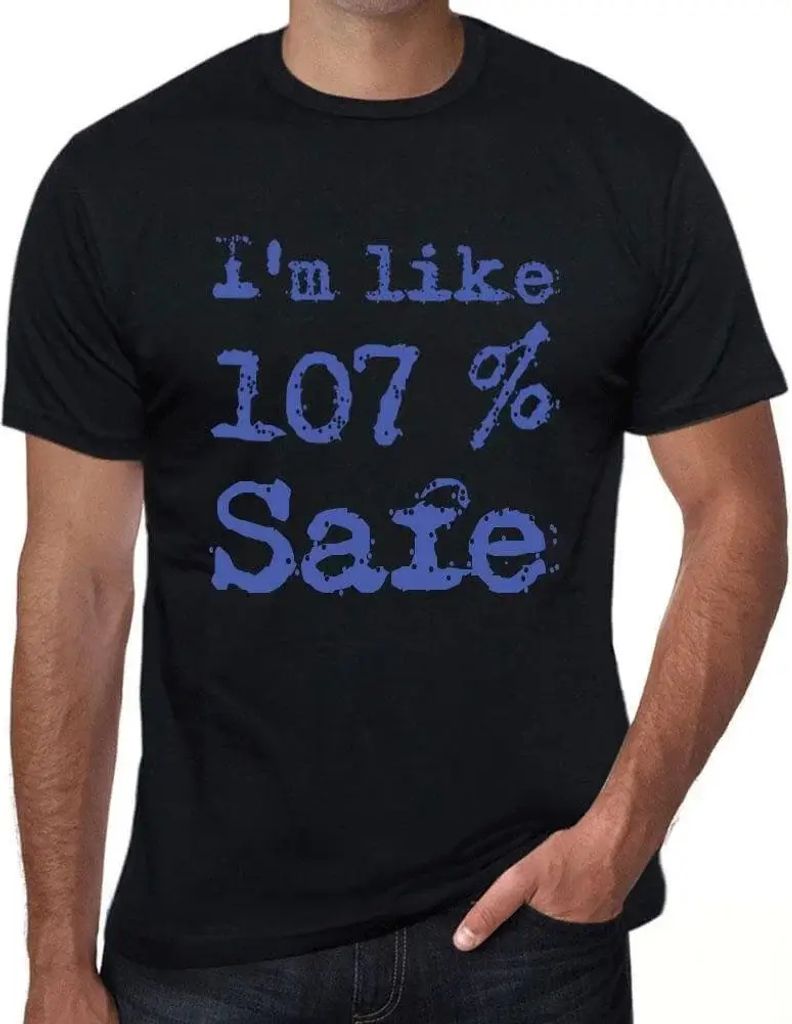 Herren Grafik T-Shirt Ich bin zu 107% sicher – I'm Like 107% Safe – Öko-Verantwortlich Vintage Jahrgang Kurzarm Lustige Druck Geburtstag Gesch...