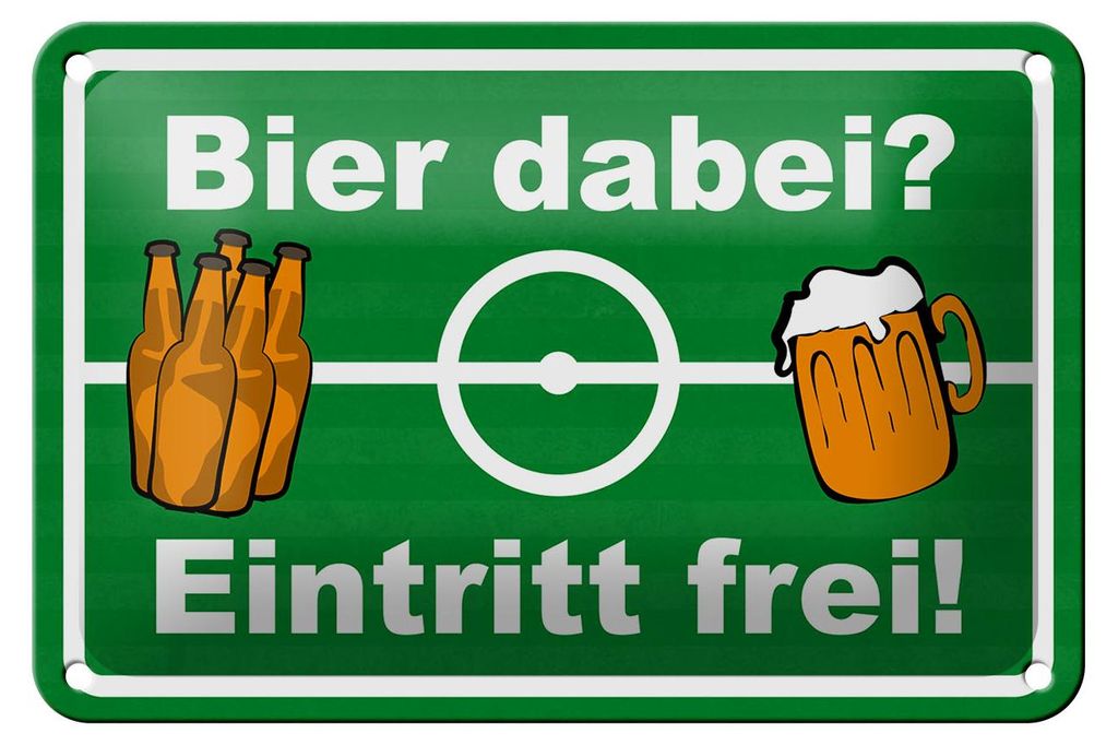 Blechschild Alkohol 18x12cm Bier dabei Eintritt frei Produktbild 