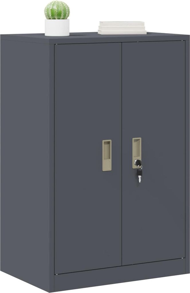 Hochwertigen Möbel Aktenschränke - Anthrazit Aufbewahrungsschrank mit Speicher Anthrazit 60x40x90cm NEU4233188