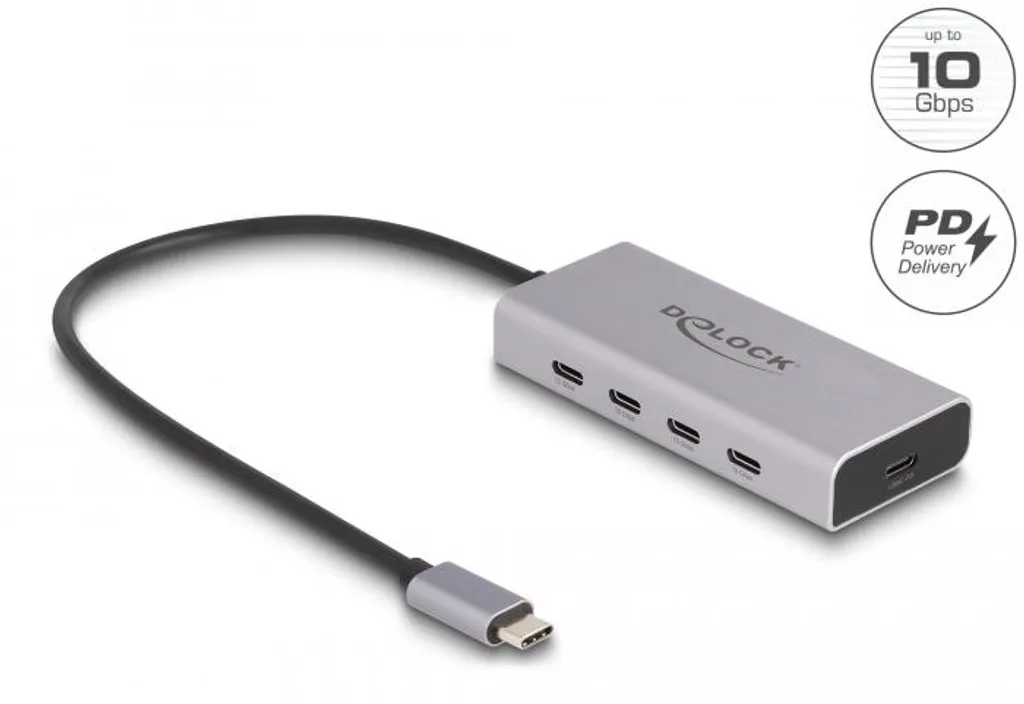 Répartiteur USB-C 10 Gbps Multidiffusion 4 Ports pour PC et MacBook Air