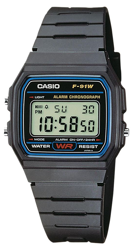 Casio F-91W Collection Uni Digital Armbanduhr schwarz Produktbild 