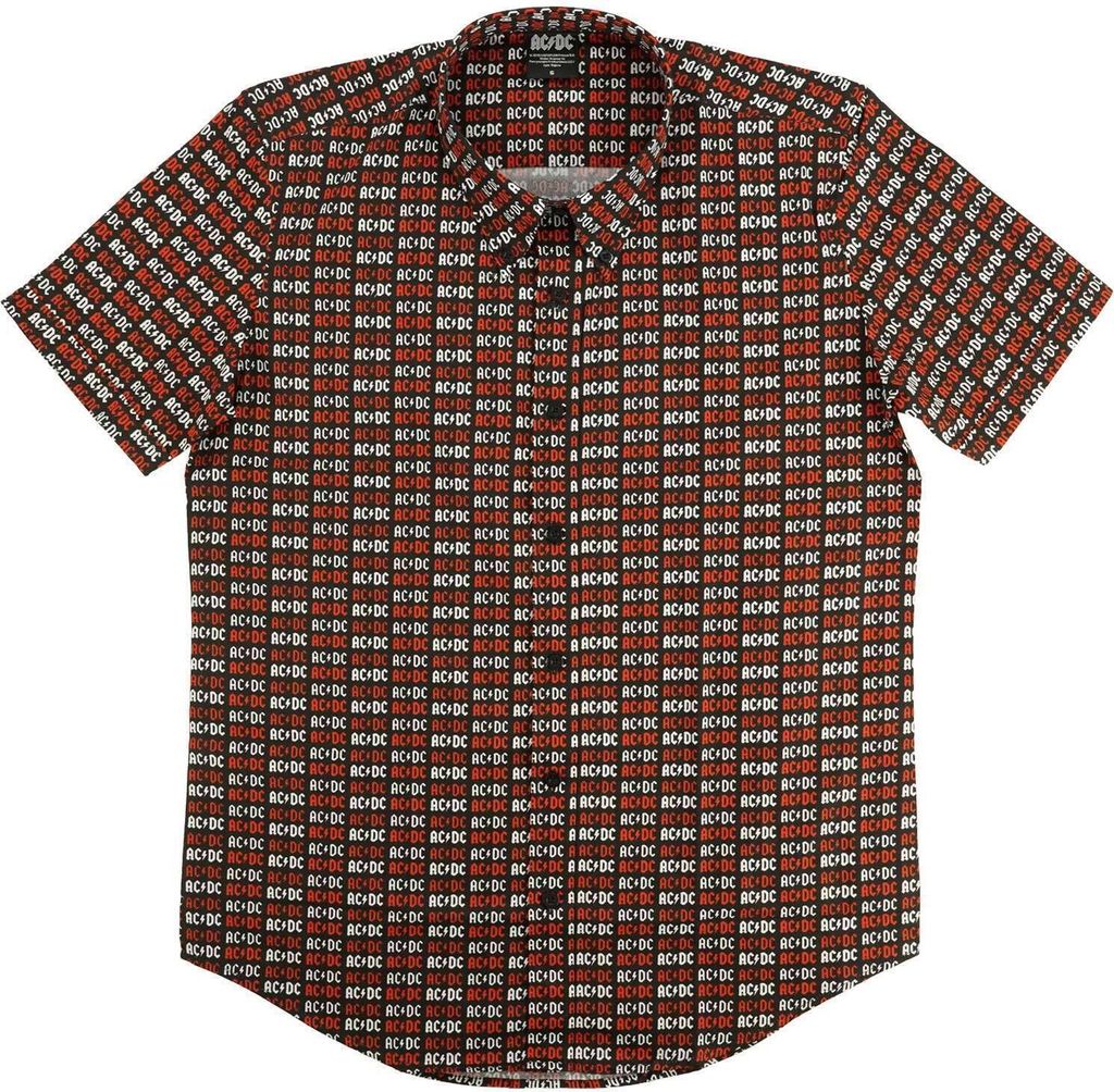AC/DC - Hemd Rundum bedruckt für Herren/Damen Uni RO793 (S) (Schwarz)