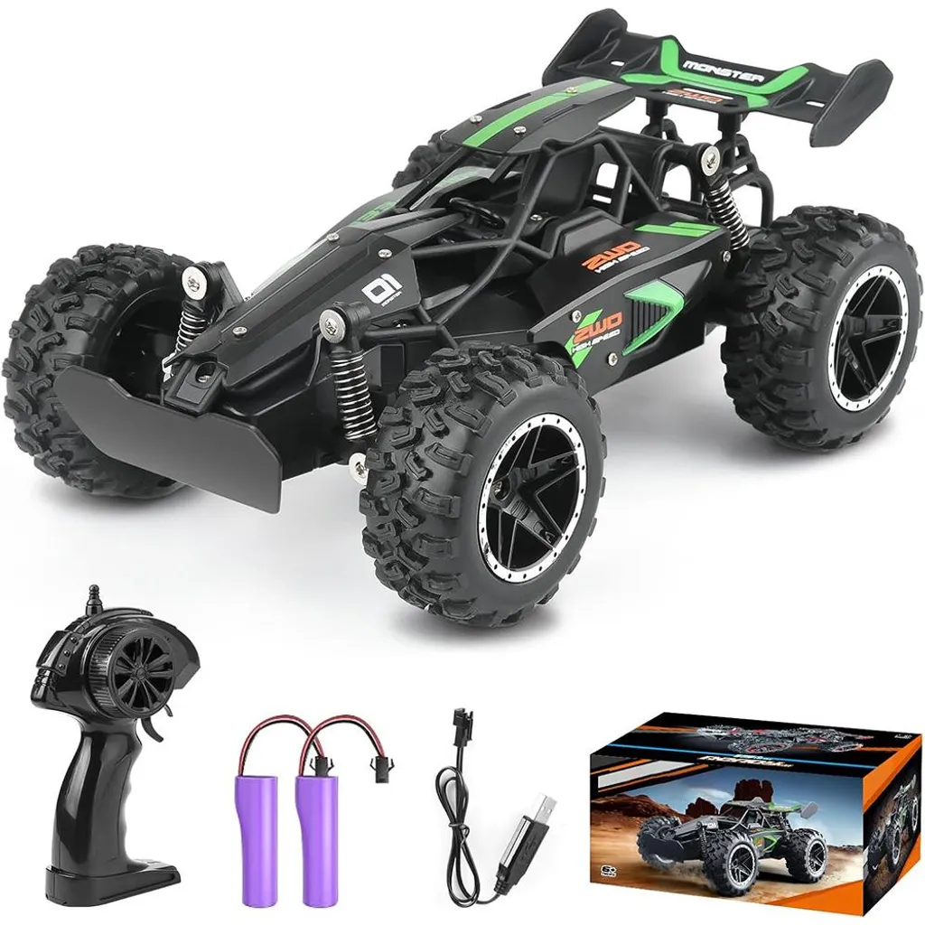 Voiture RC 2.4 GHz Sans Interférence, Véhicule Télécommandé 1:18 Fiable