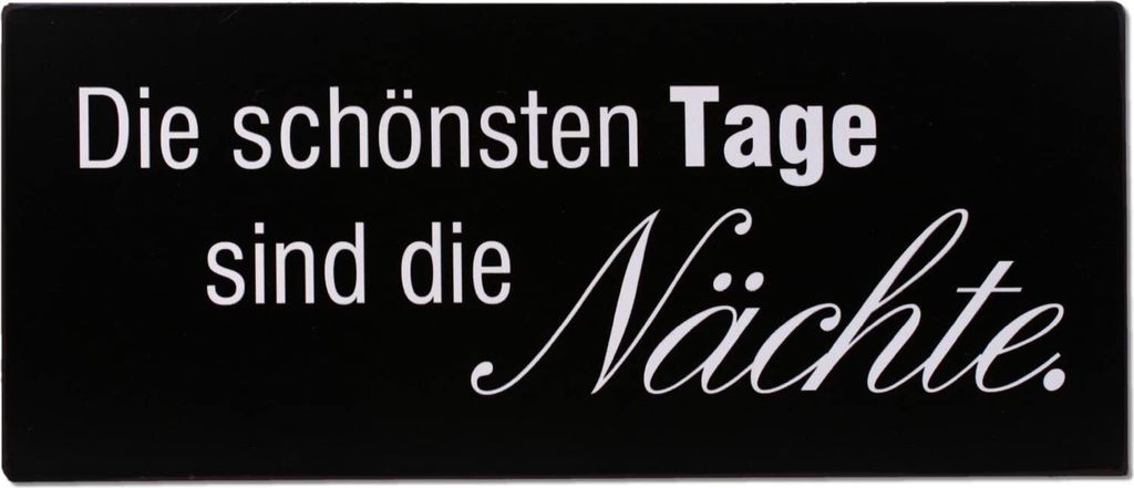 Lafinesse - Schild - Metallschild Die schönsten Tage sind die Nächte - Vintage Look 30 x 13 cm