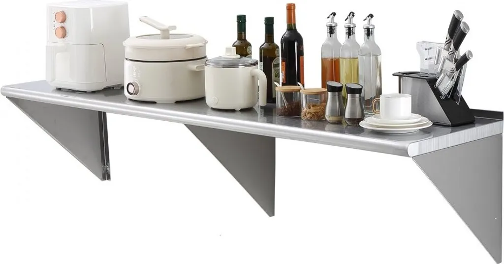 Étagère murale inox 183 cm : solution rangement contre l'encombrement pro